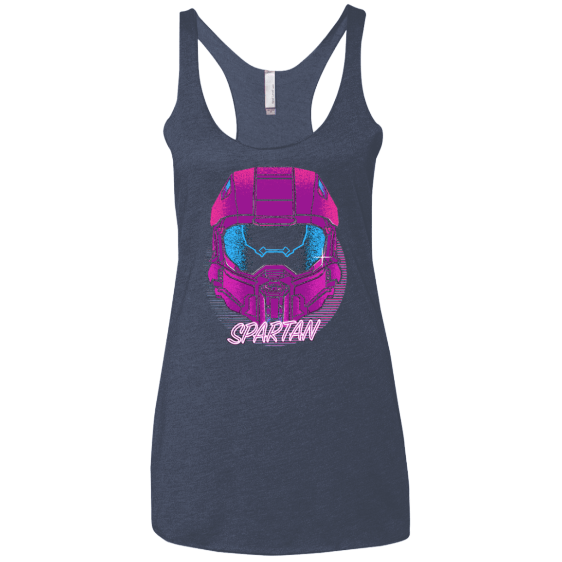 T-Shirts Vintage Navy / X-Small Spartan Helmet 80's Women's Triblend Racerback Tank