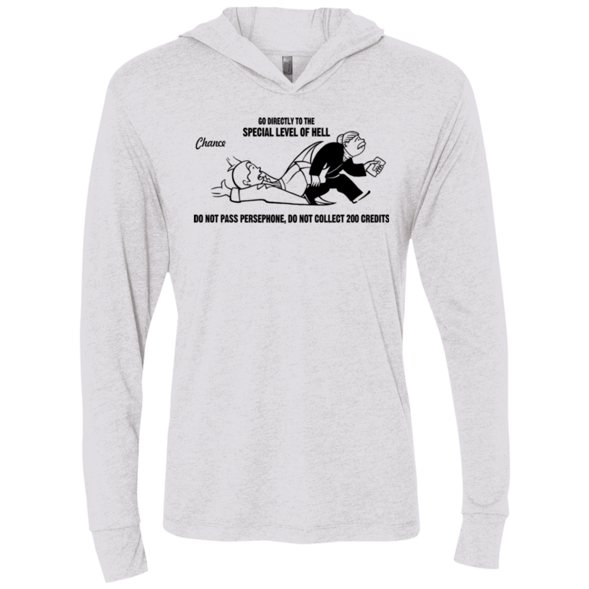 T-Shirts Heather White / X-Small Special Level of Hell Triblend Long Sleeve Hoodie Tee