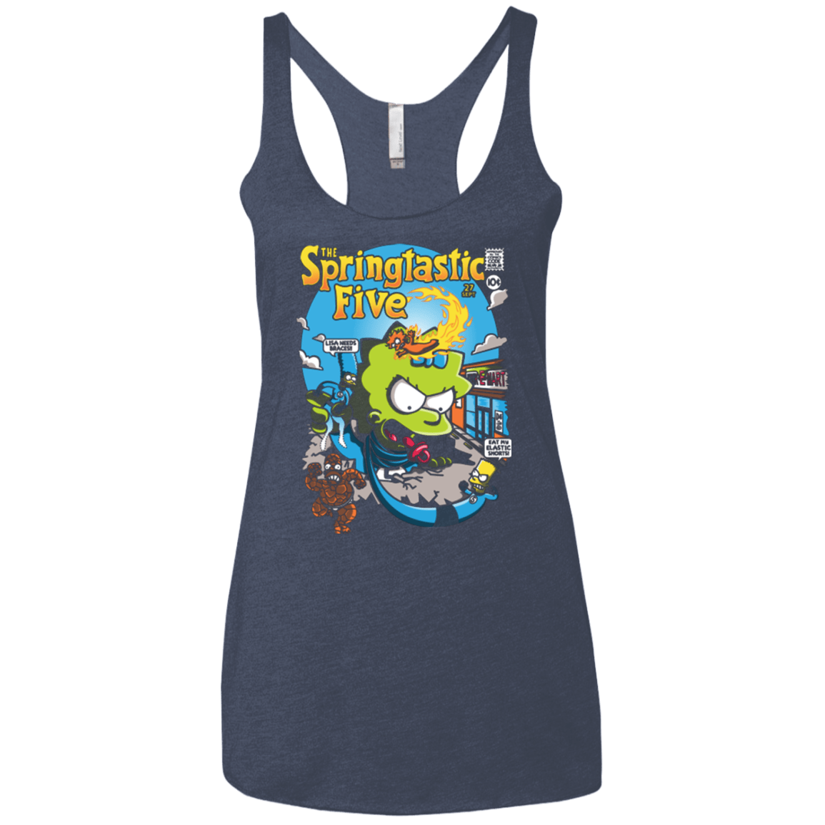 T-Shirts Vintage Navy / X-Small Springtastic Women's Triblend Racerback Tank