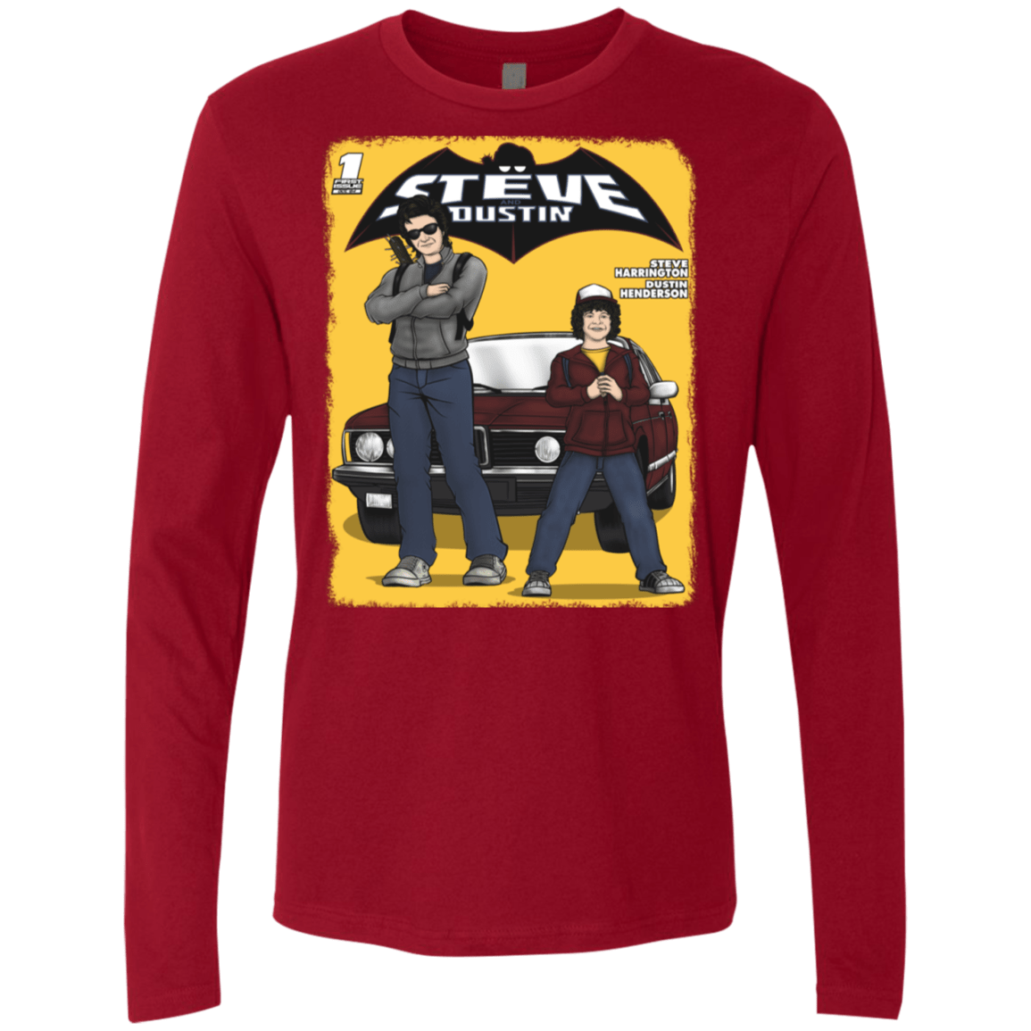 T-Shirts Cardinal / S Strange Duo Men's Premium Long Sleeve