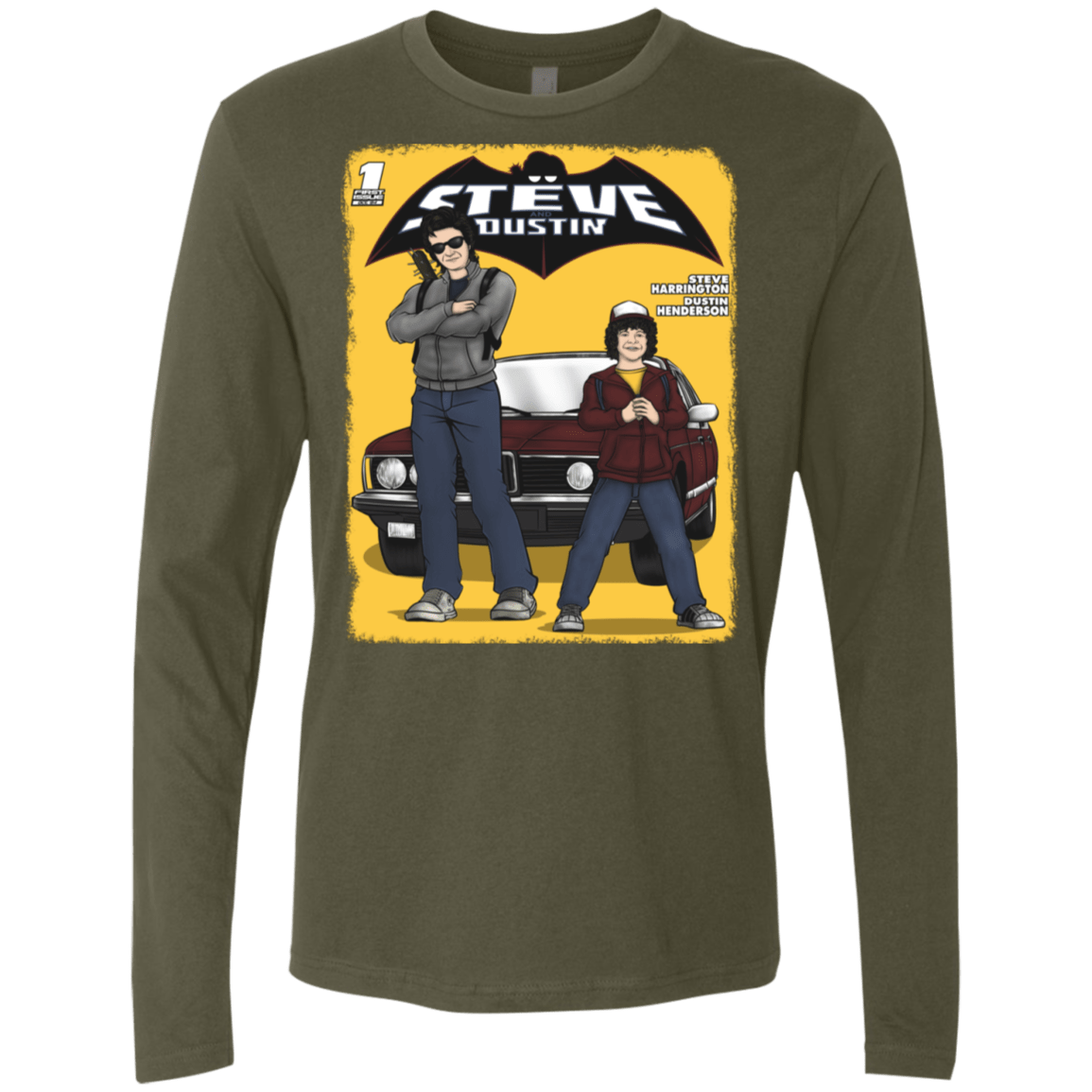 T-Shirts Military Green / S Strange Duo Men's Premium Long Sleeve
