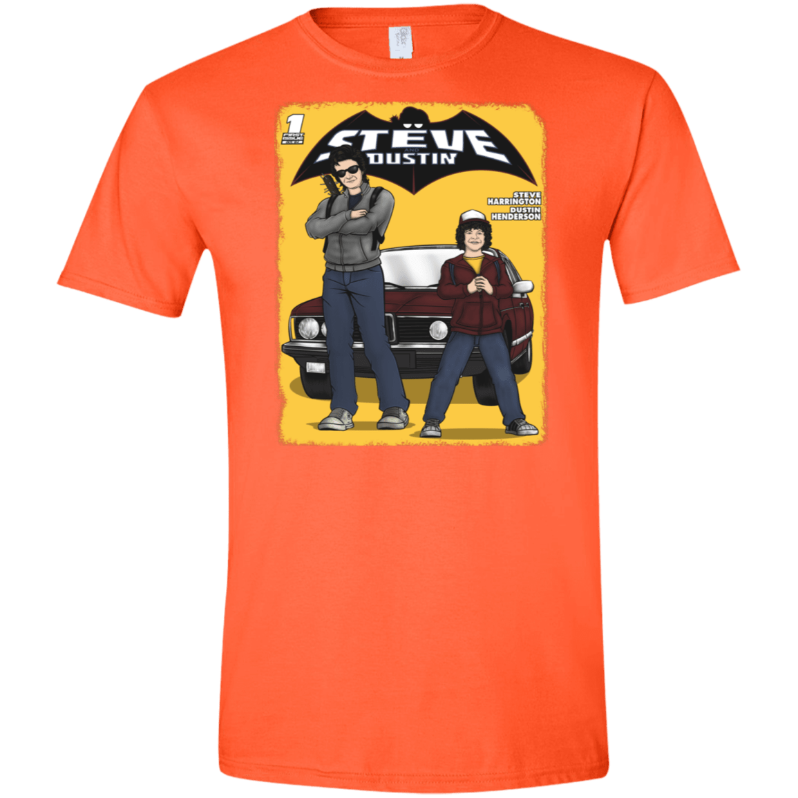 T-Shirts Orange / S Strange Duo Men's Semi-Fitted Softstyle