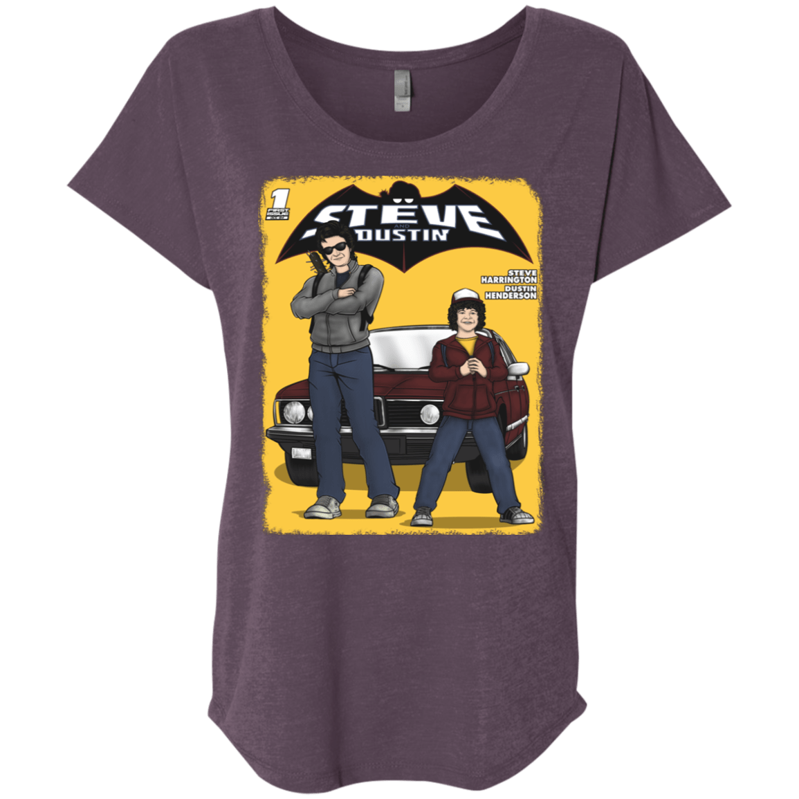 T-Shirts Vintage Purple / X-Small Strange Duo Triblend Dolman Sleeve