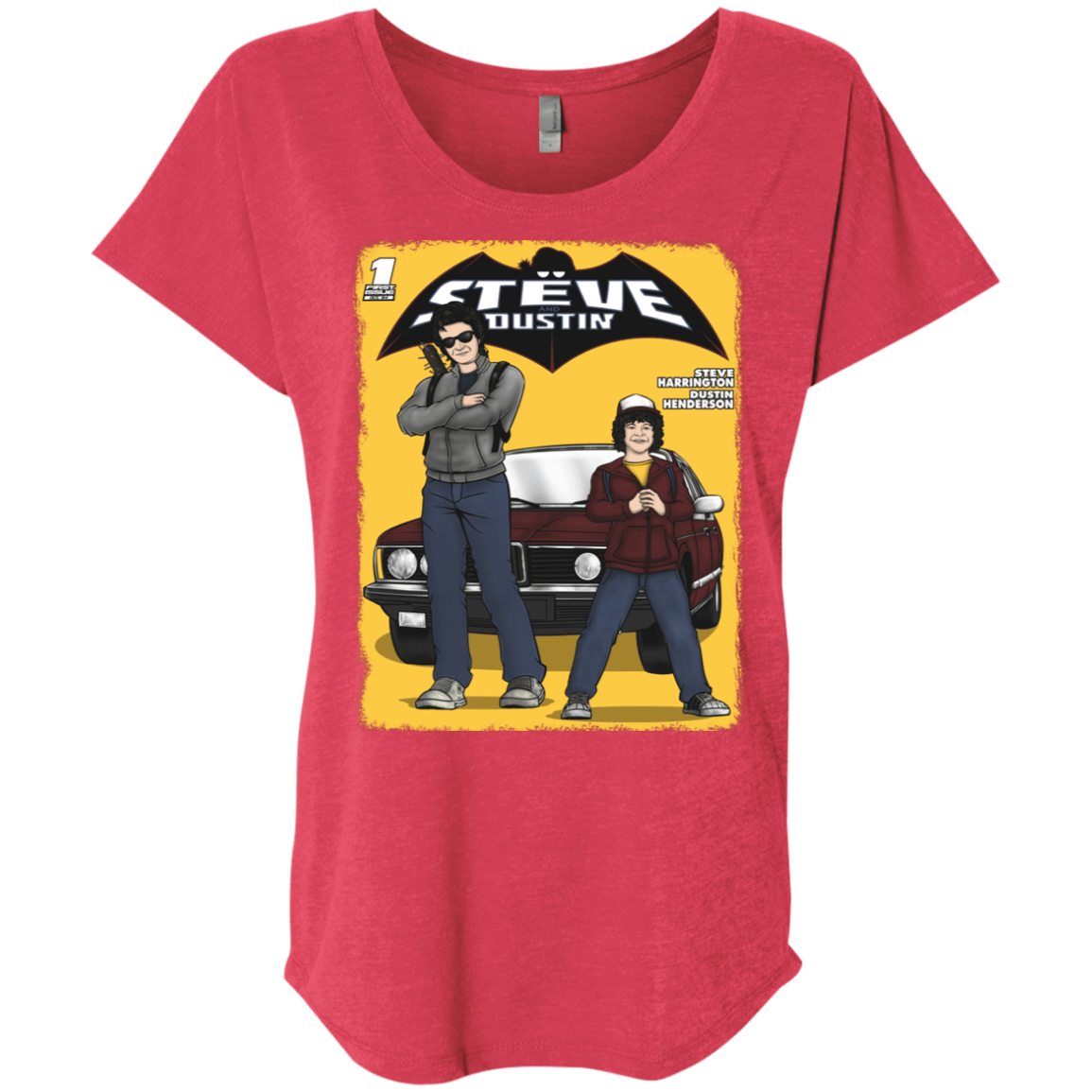 T-Shirts Vintage Red / X-Small Strange Duo Triblend Dolman Sleeve