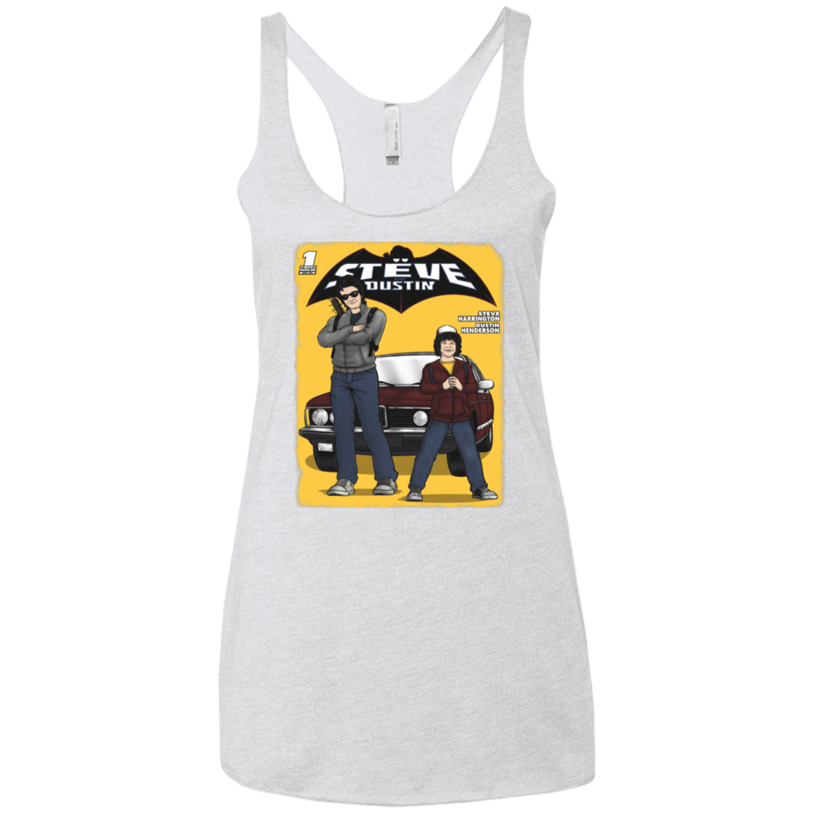 T-Shirts Heather White / X-Small Strange Duo Women's Triblend Racerback Tank