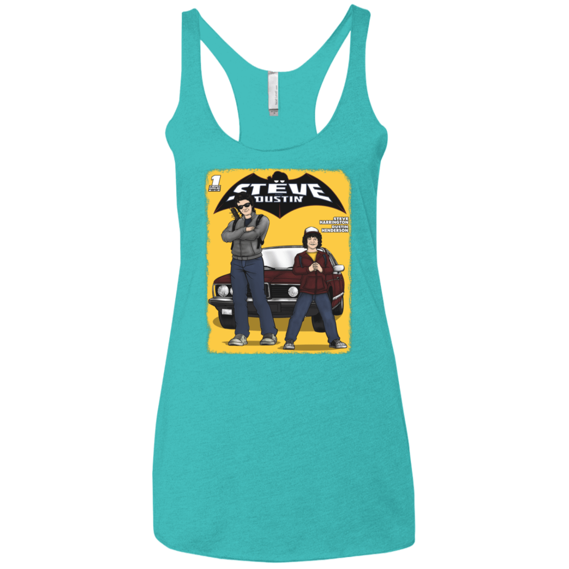 T-Shirts Tahiti Blue / X-Small Strange Duo Women's Triblend Racerback Tank
