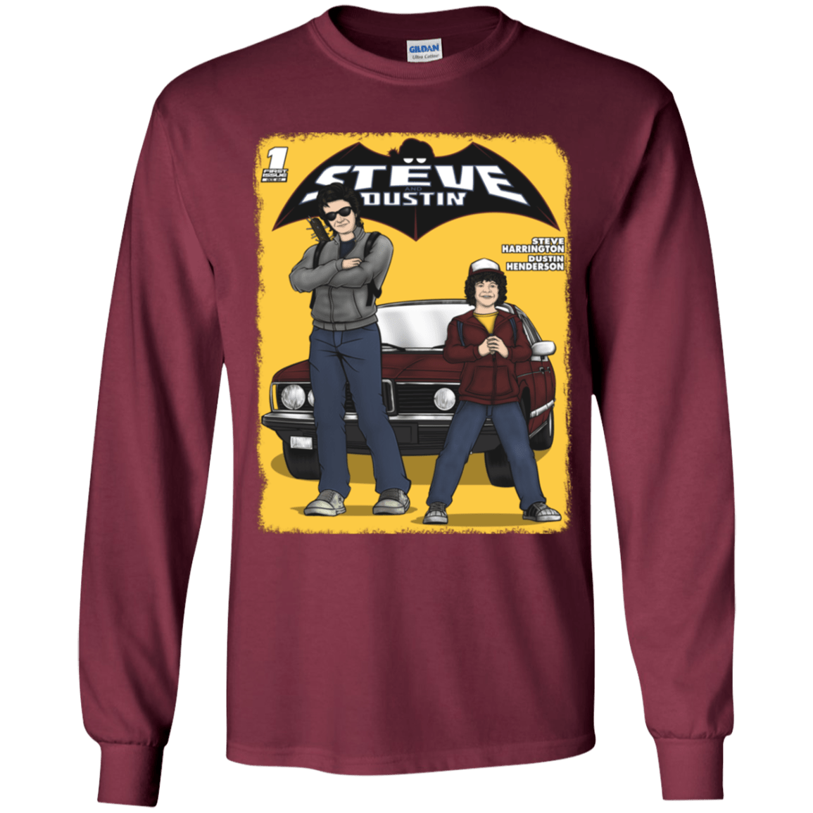 T-Shirts Maroon / YS Strange Duo Youth Long Sleeve T-Shirt