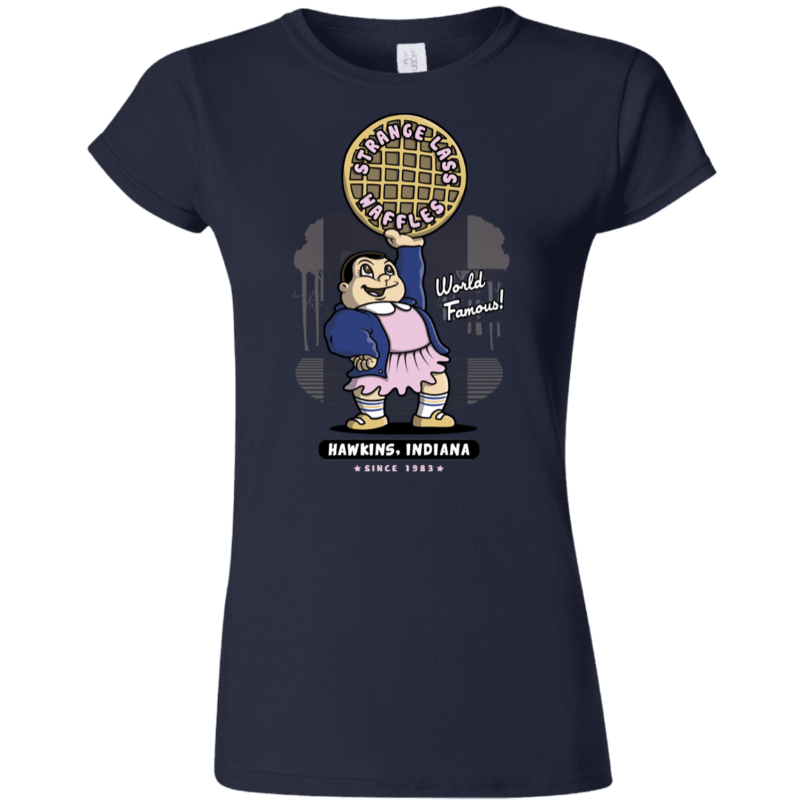 T-Shirts Navy / S Strange Lass Waffles Junior Slimmer-Fit T-Shirt