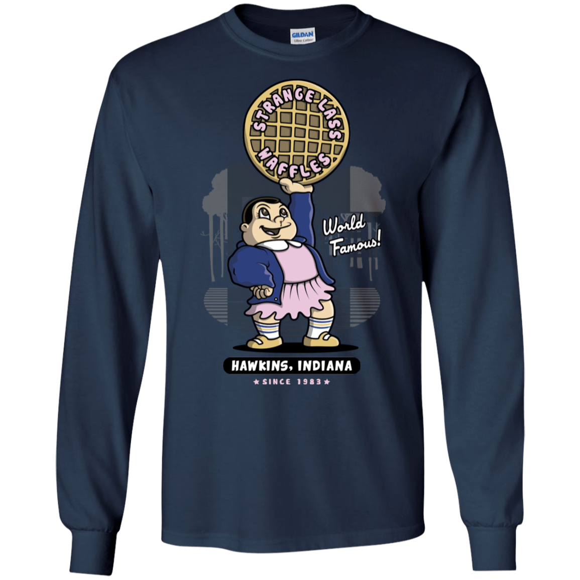 T-Shirts Navy / S Strange Lass Waffles Men's Long Sleeve T-Shirt