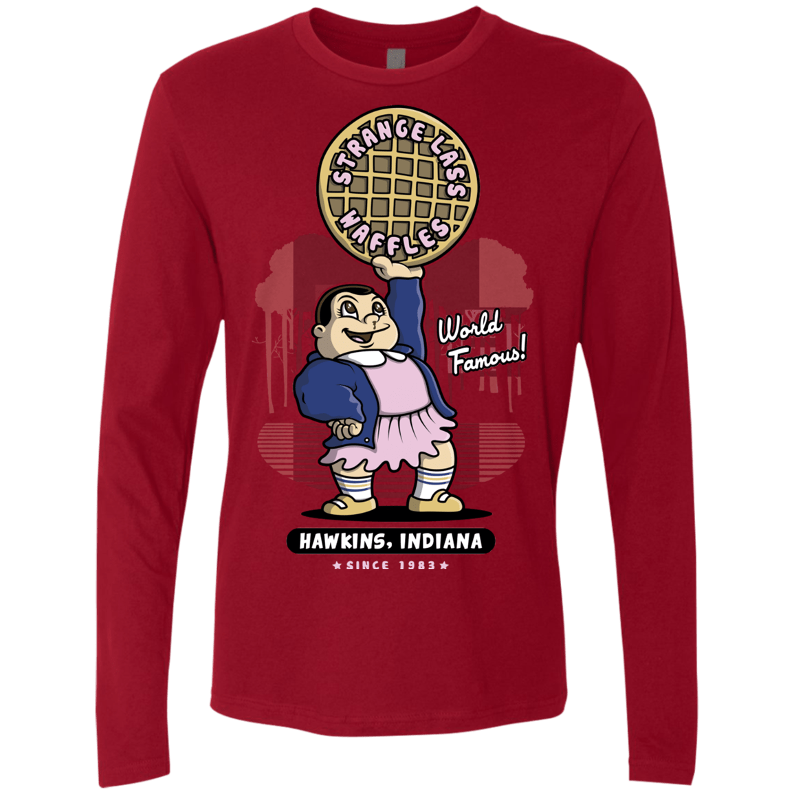 T-Shirts Cardinal / S Strange Lass Waffles Men's Premium Long Sleeve