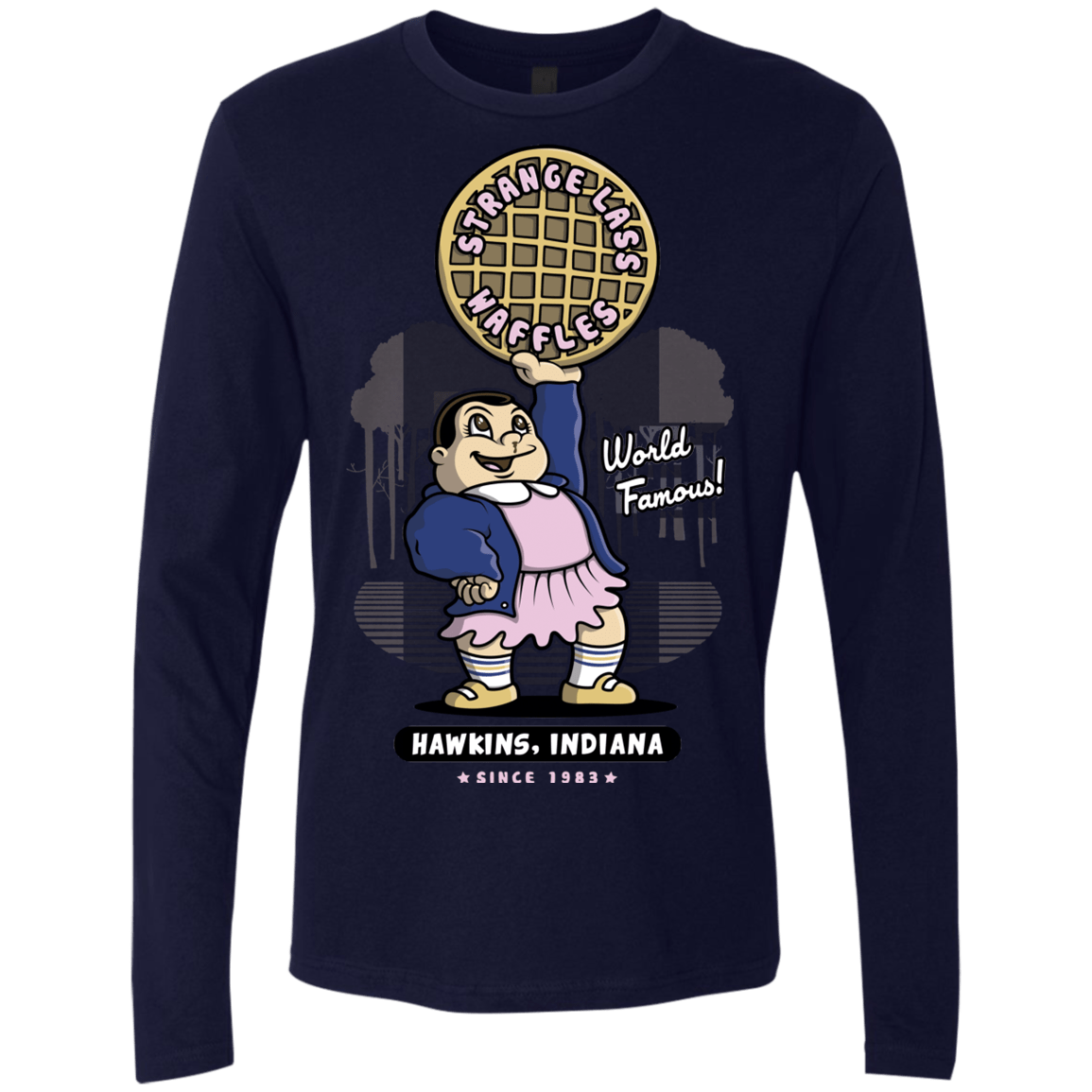T-Shirts Midnight Navy / S Strange Lass Waffles Men's Premium Long Sleeve