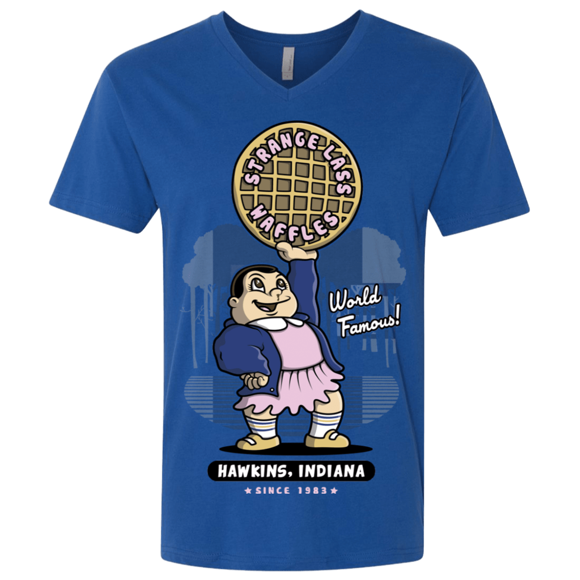 T-Shirts Royal / X-Small Strange Lass Waffles Men's Premium V-Neck