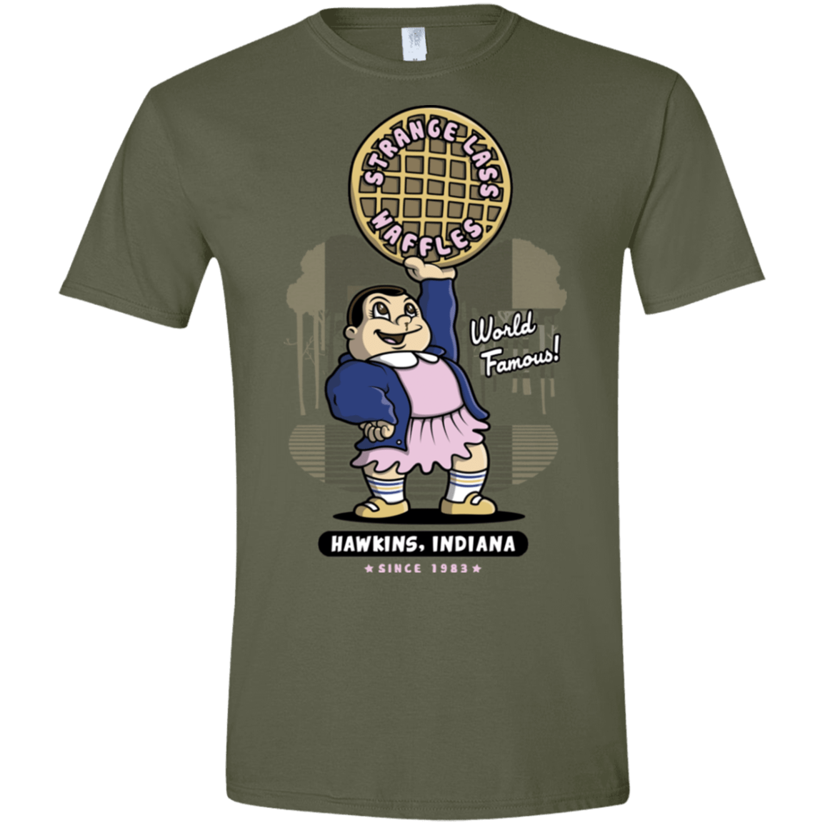 T-Shirts Military Green / S Strange Lass Waffles Men's Semi-Fitted Softstyle