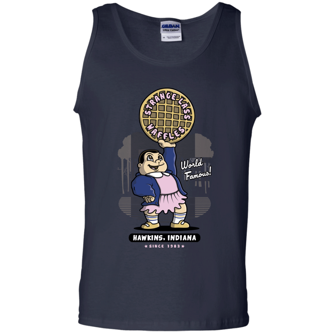 T-Shirts Navy / S Strange Lass Waffles Men's Tank Top