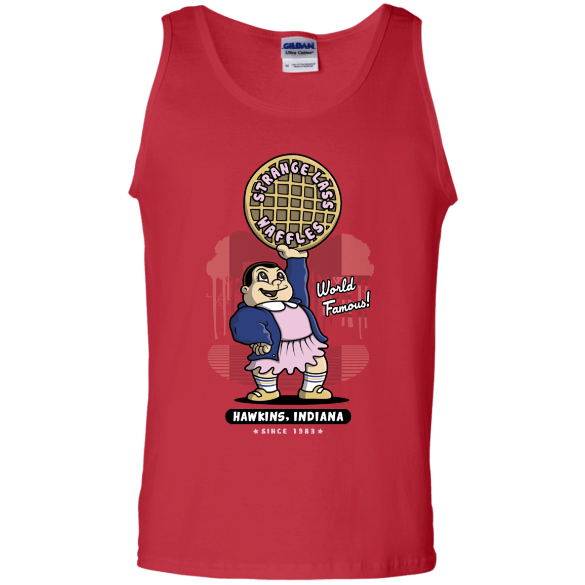 T-Shirts Red / S Strange Lass Waffles Men's Tank Top