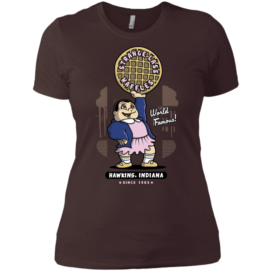 T-Shirts Dark Chocolate / X-Small Strange Lass Waffles Women's Premium T-Shirt