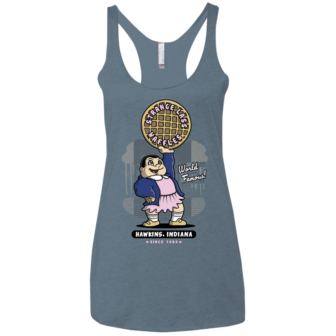 T-Shirts Indigo / X-Small Strange Lass Waffles Women's Triblend Racerback Tank