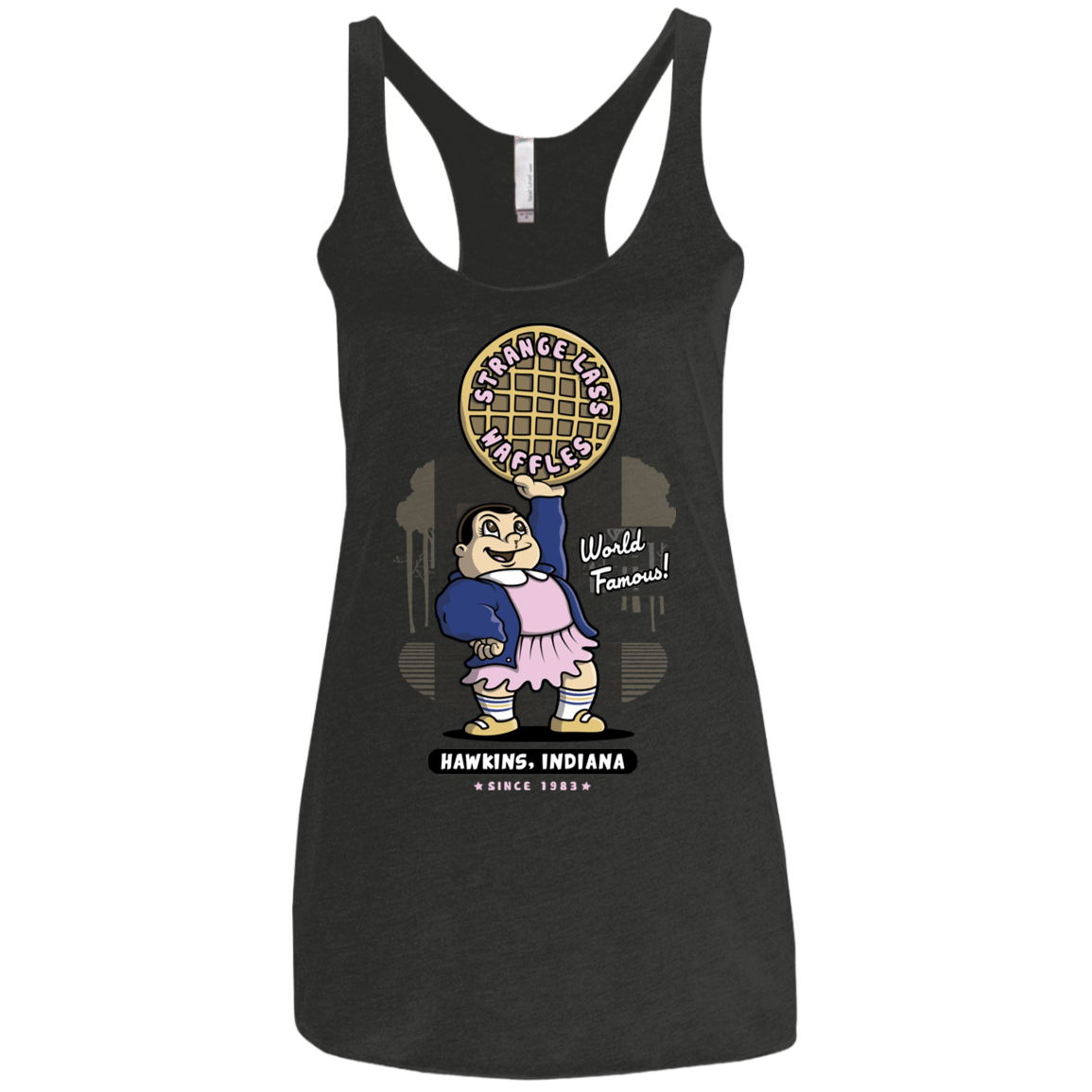 T-Shirts Vintage Black / X-Small Strange Lass Waffles Women's Triblend Racerback Tank