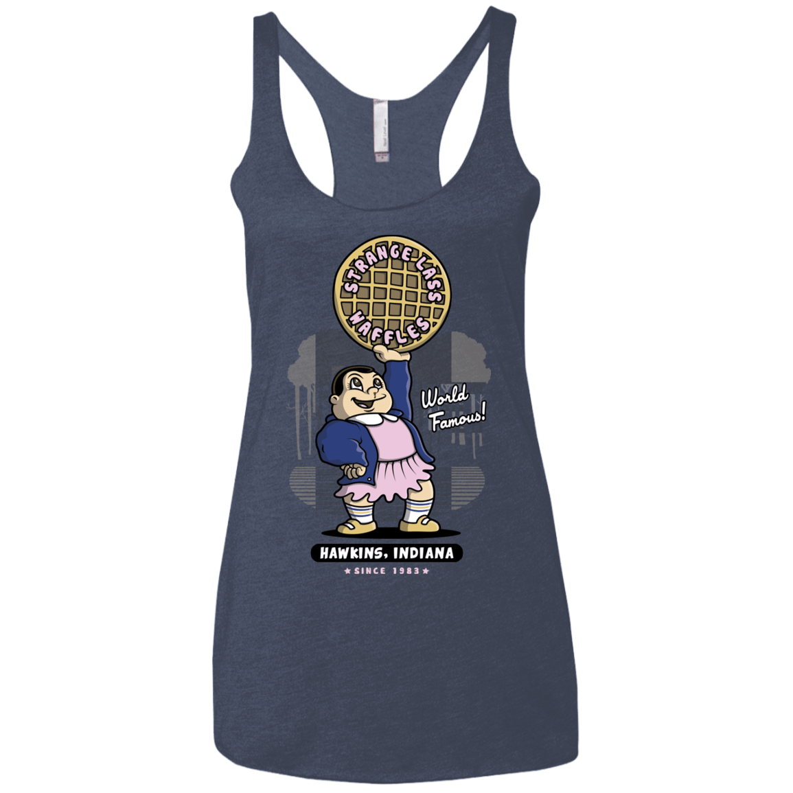 T-Shirts Vintage Navy / X-Small Strange Lass Waffles Women's Triblend Racerback Tank