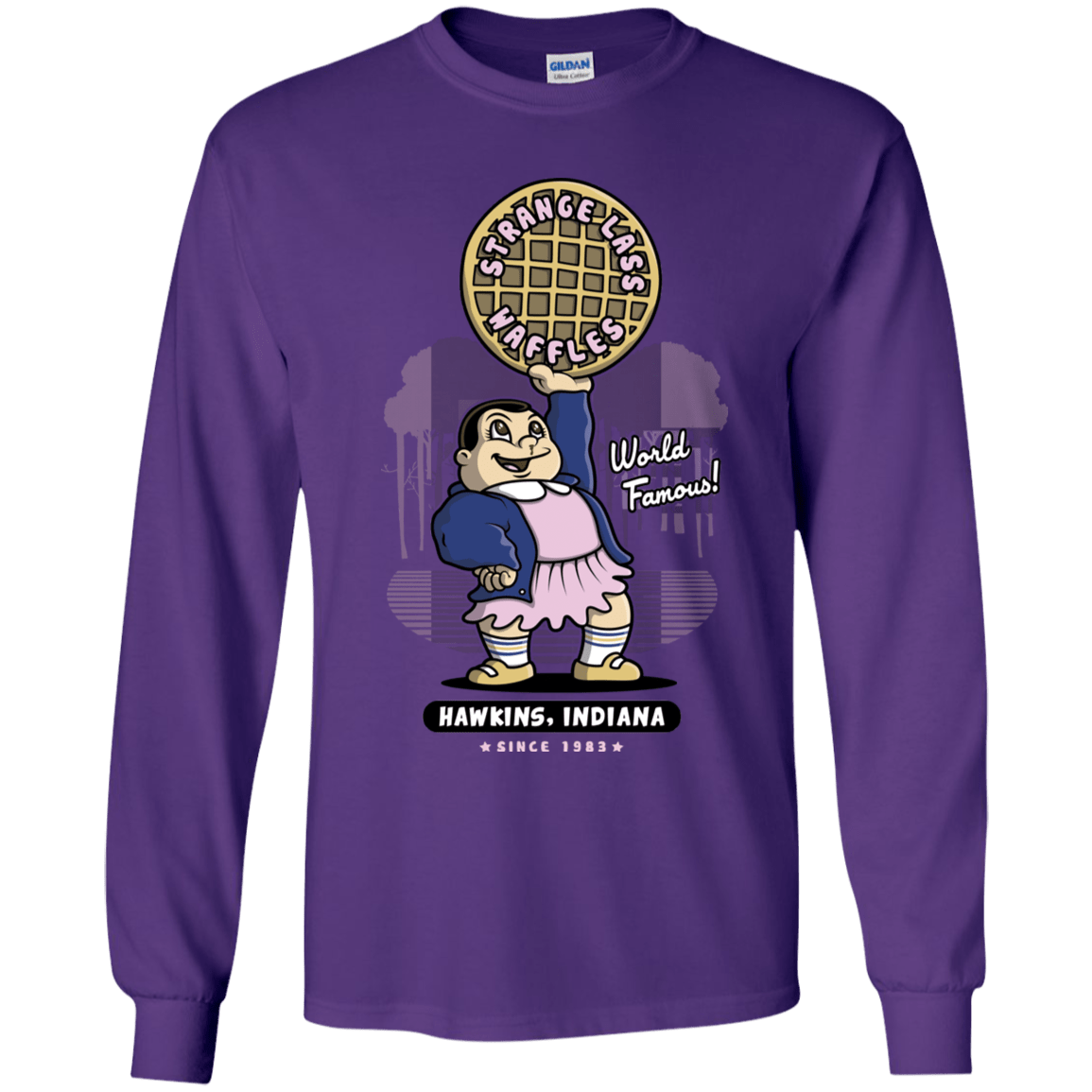 T-Shirts Purple / YS Strange Lass Waffles Youth Long Sleeve T-Shirt