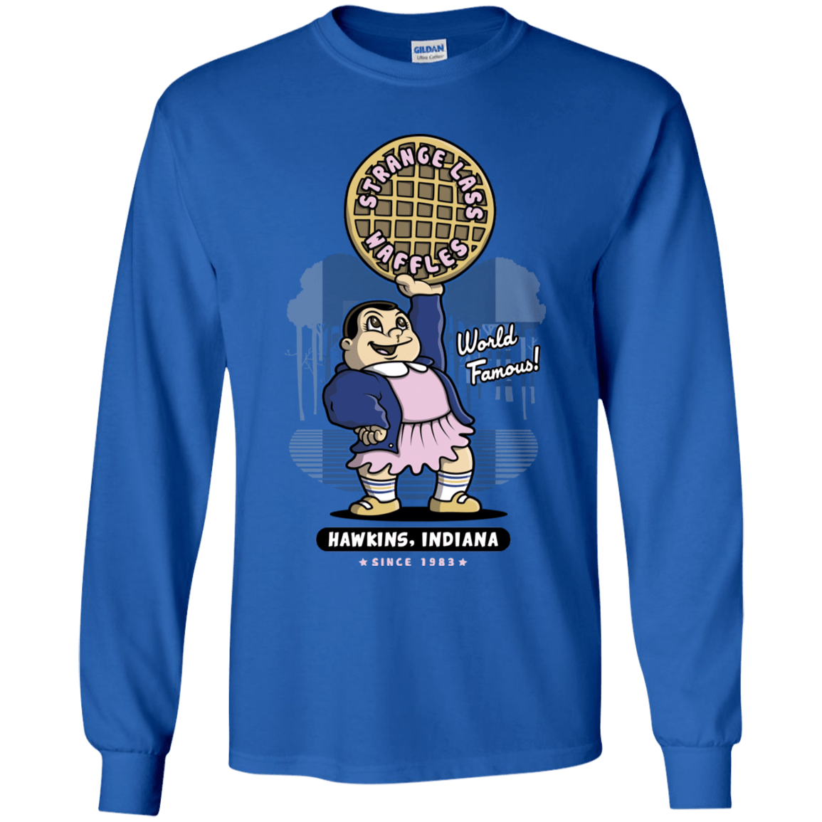 T-Shirts Royal / YS Strange Lass Waffles Youth Long Sleeve T-Shirt