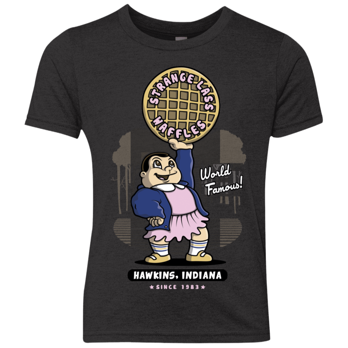 T-Shirts Vintage Black / YXS Strange Lass Waffles Youth Triblend T-Shirt