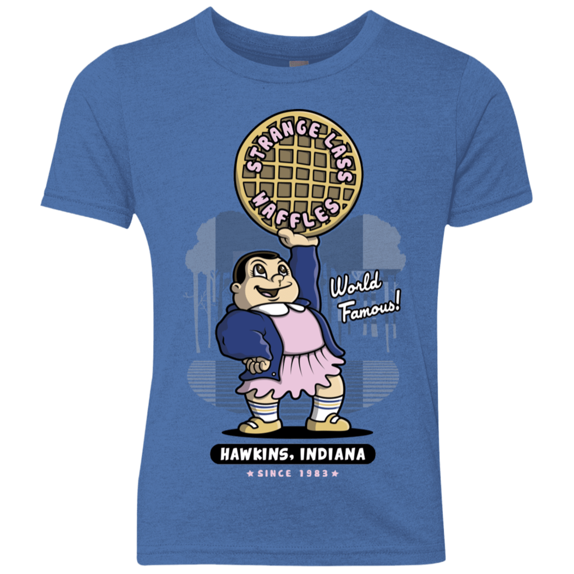 T-Shirts Vintage Royal / YXS Strange Lass Waffles Youth Triblend T-Shirt