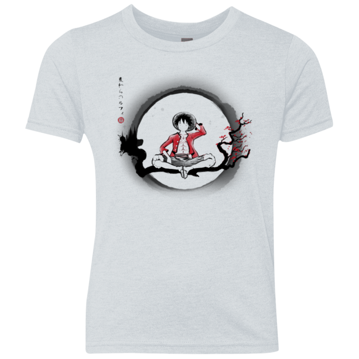 T-Shirts Heather White / YXS Straw Hat Pirate Youth Triblend T-Shirt