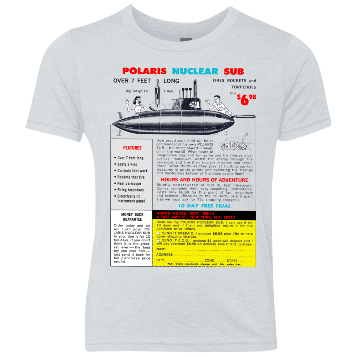 T-Shirts Heather White / YXS Sub Youth Triblend T-Shirt