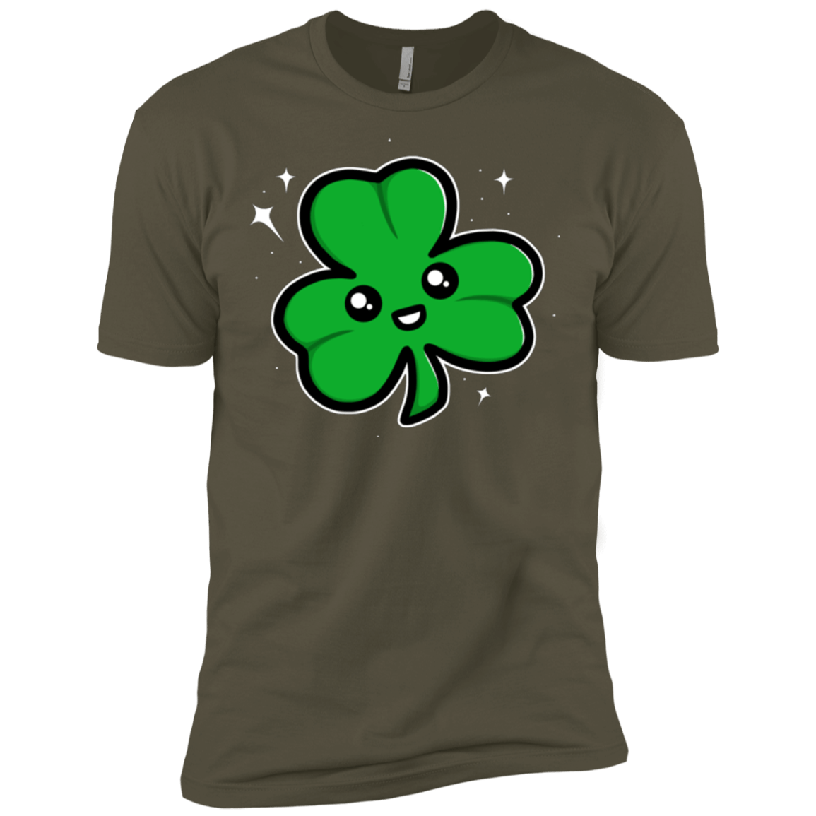 T-Shirts Military Green / X-Small Super Cute Shamrock Men's Premium T-Shirt