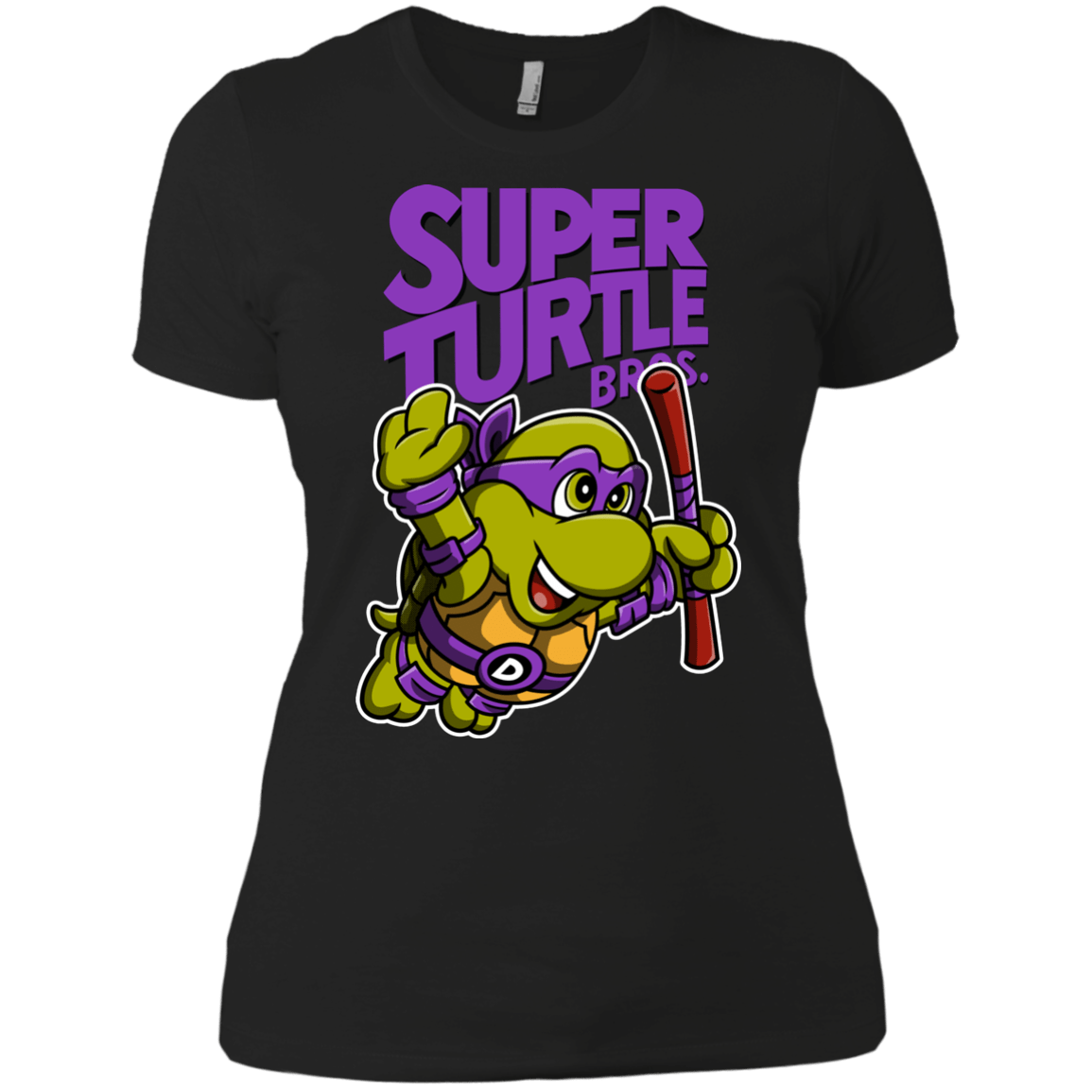T-Shirts Black / X-Small Super Turtle Bros Donnie Women's Premium T-Shirt