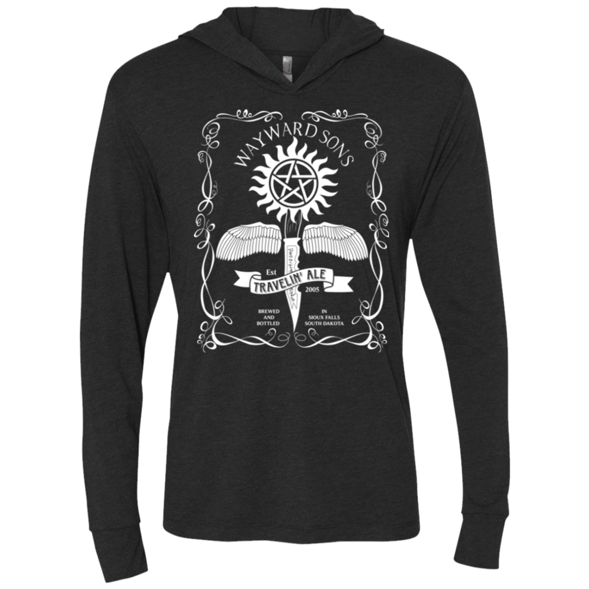 T-Shirts Vintage Black / X-Small Supernatural 3 Triblend Long Sleeve Hoodie Tee