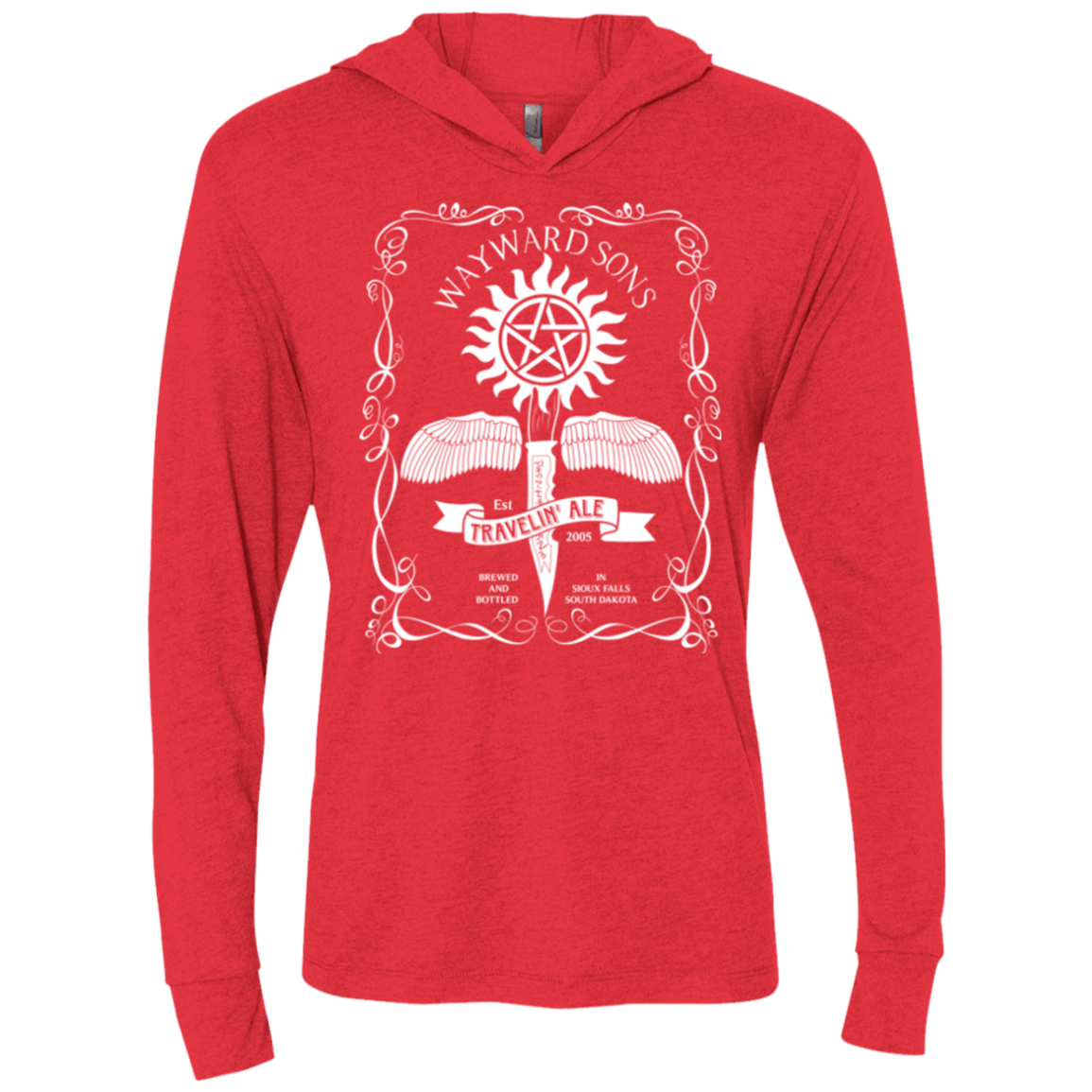 T-Shirts Vintage Red / X-Small Supernatural 3 Triblend Long Sleeve Hoodie Tee