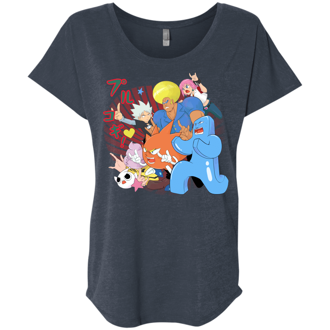 T-Shirts Vintage Navy / X-Small Supra Prukogi Triblend Dolman Sleeve