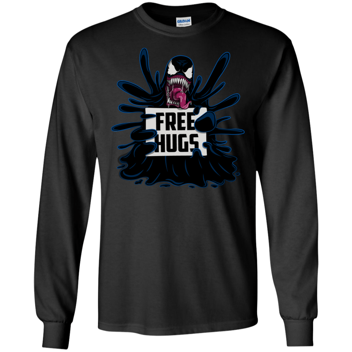 T-Shirts Black / S Symbiote Hugs Men's Long Sleeve T-Shirt