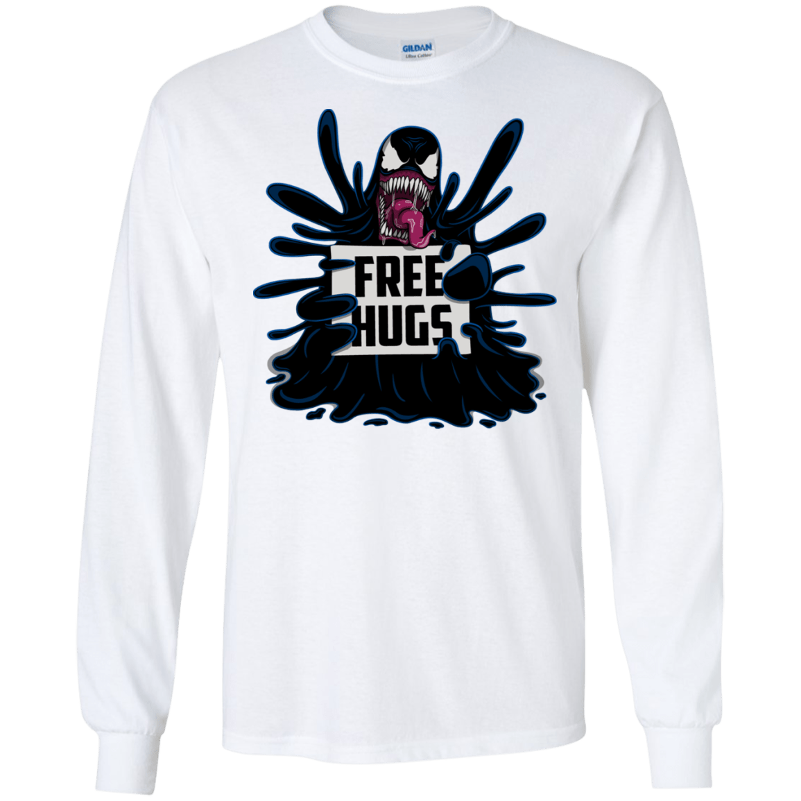 T-Shirts White / S Symbiote Hugs Men's Long Sleeve T-Shirt