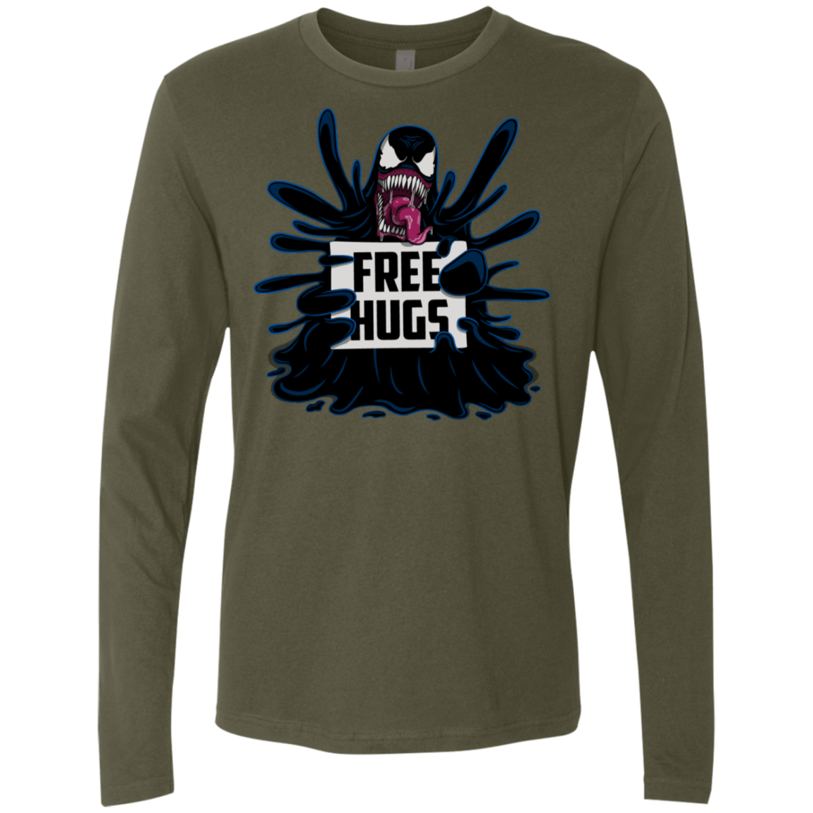 T-Shirts Military Green / S Symbiote Hugs Men's Premium Long Sleeve