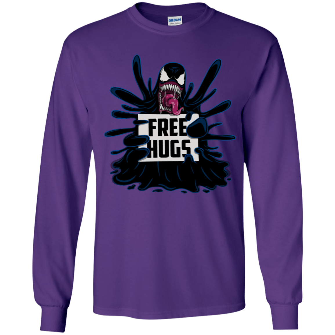 T-Shirts Purple / YS Symbiote Hugs Youth Long Sleeve T-Shirt