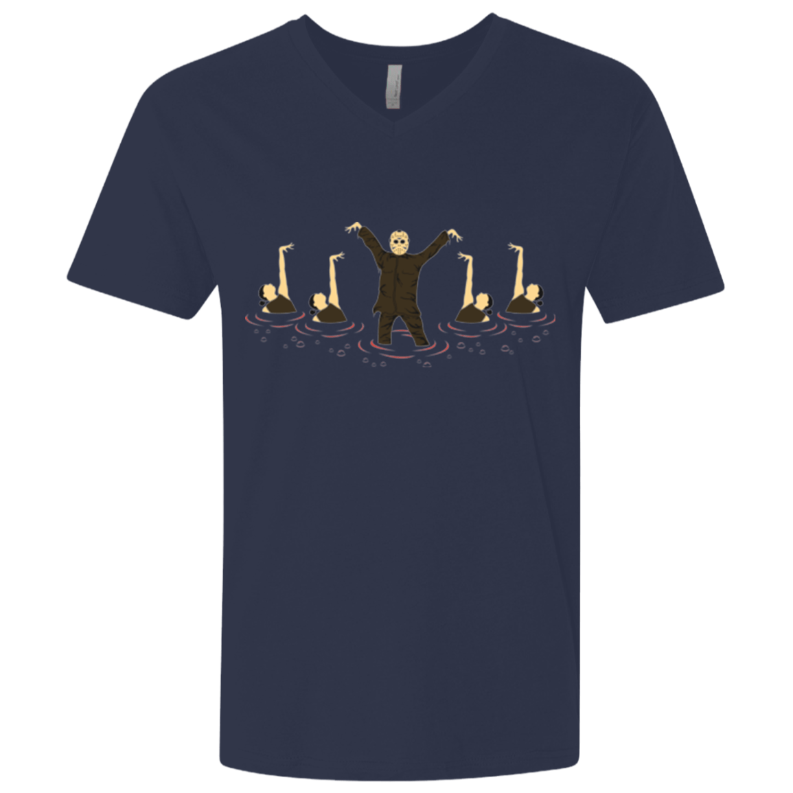 T-Shirts Midnight Navy / X-Small Synchronized Voorhees Men's Premium V-Neck