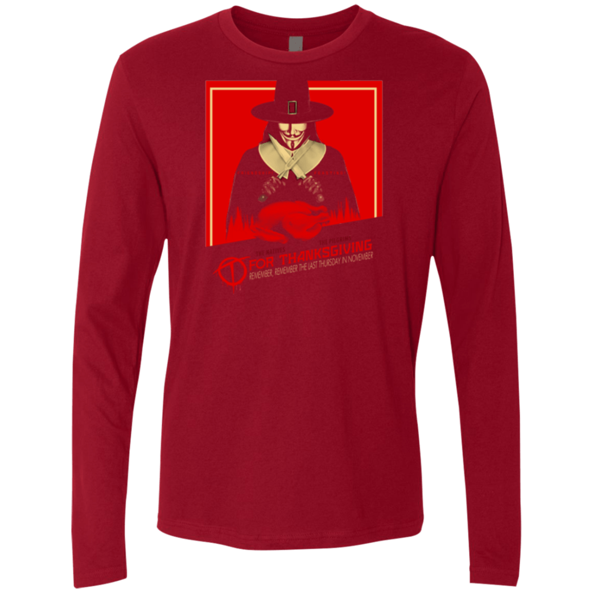 T-Shirts Cardinal / Small T for Thanksgiving Men's Premium Long Sleeve