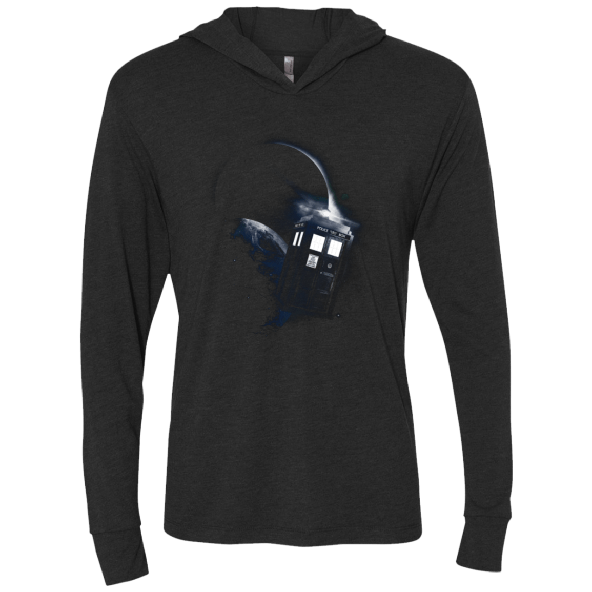 T-Shirts Vintage Black / X-Small TARDIS 2 Triblend Long Sleeve Hoodie Tee