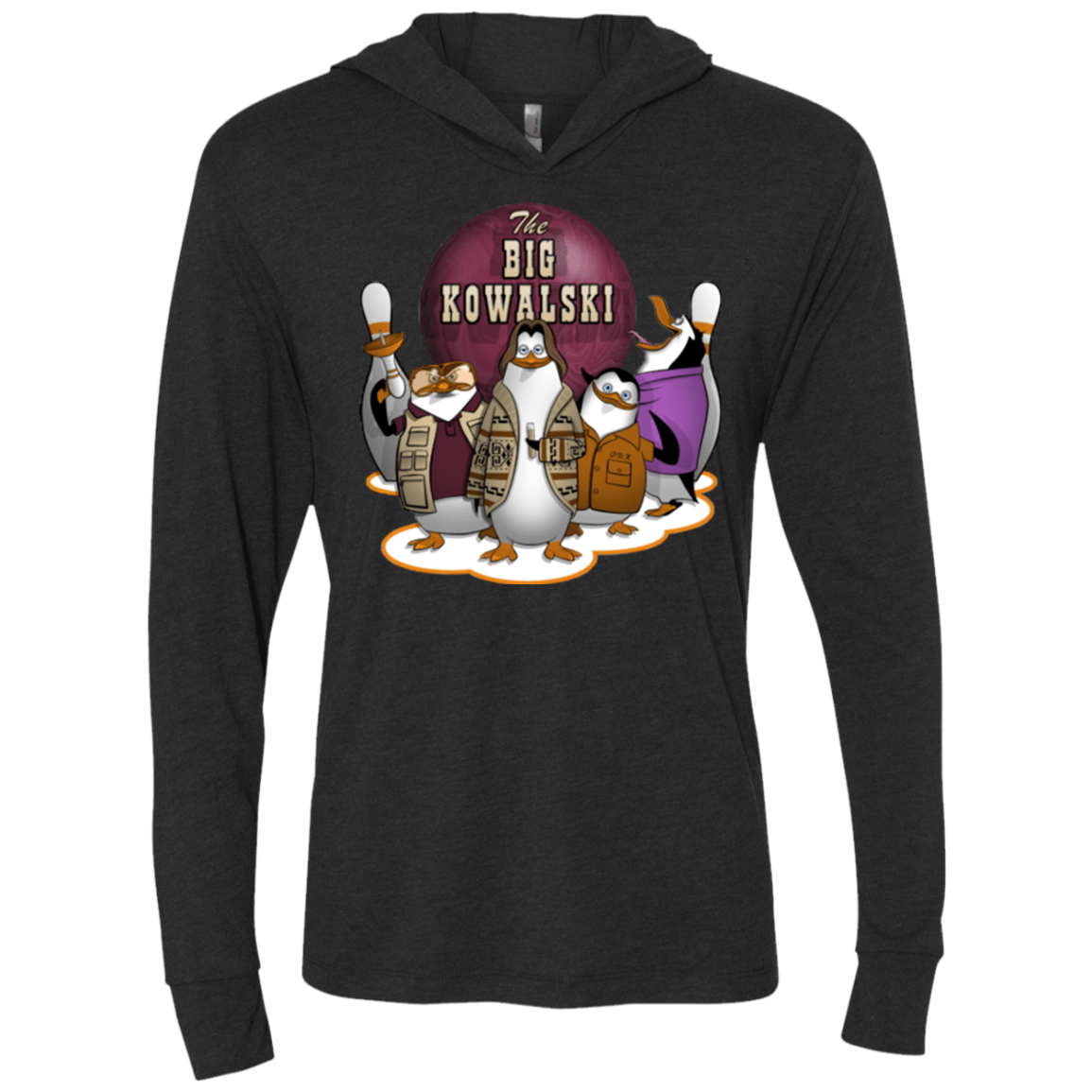 T-Shirts Vintage Black / X-Small The Big Kowalski Triblend Long Sleeve Hoodie Tee