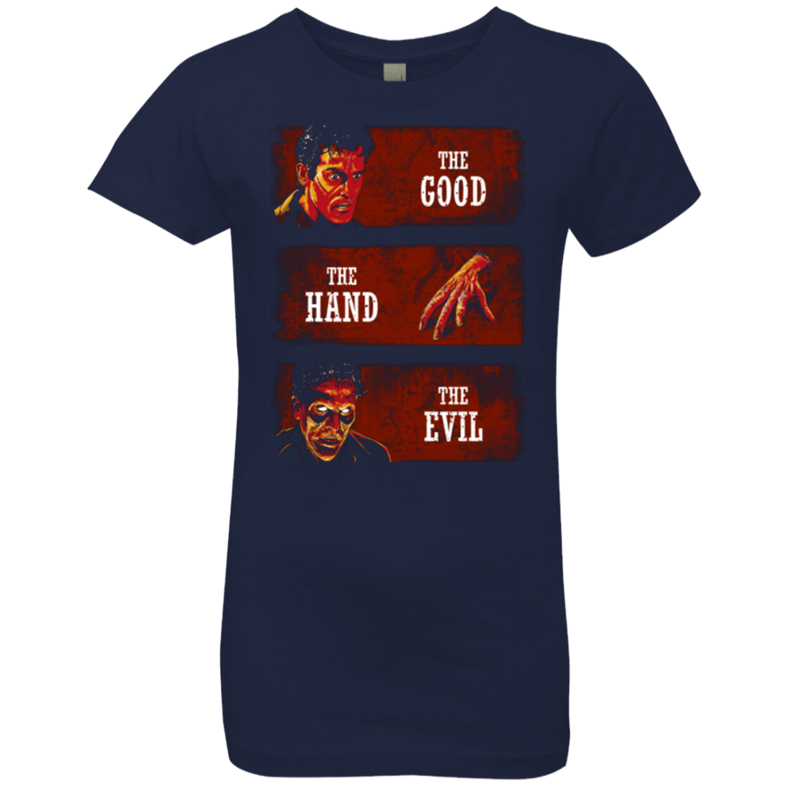 T-Shirts Midnight Navy / YXS The Good the Hand and the Evil Girls Premium T-Shirt