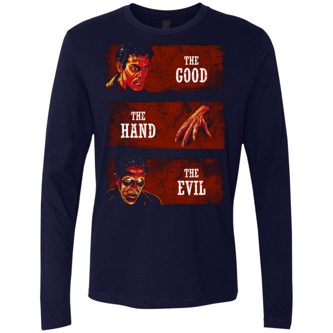 T-Shirts Midnight Navy / Small The Good the Hand and the Evil Men's Premium Long Sleeve