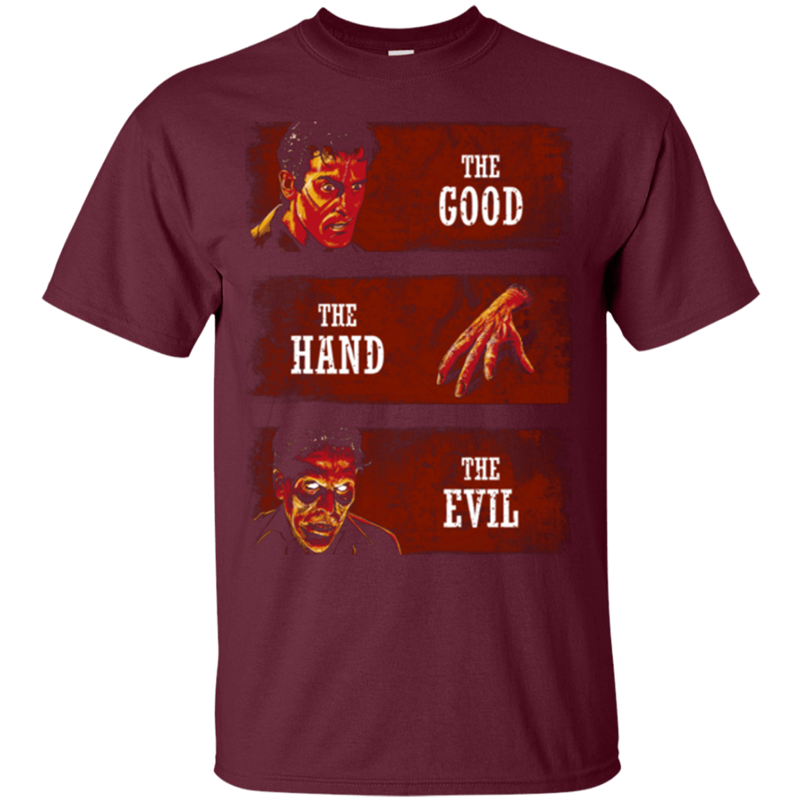 T-Shirts Maroon / Small The Good the Hand and the Evil T-Shirt
