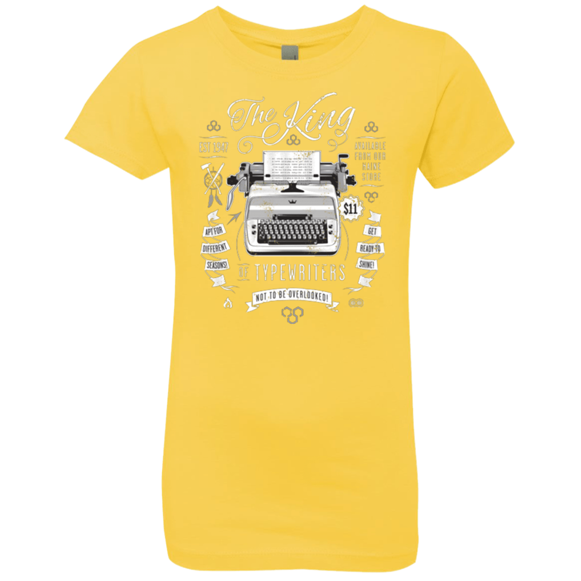 T-Shirts Vibrant Yellow / YXS The King of Typewriters Girls Premium T-Shirt