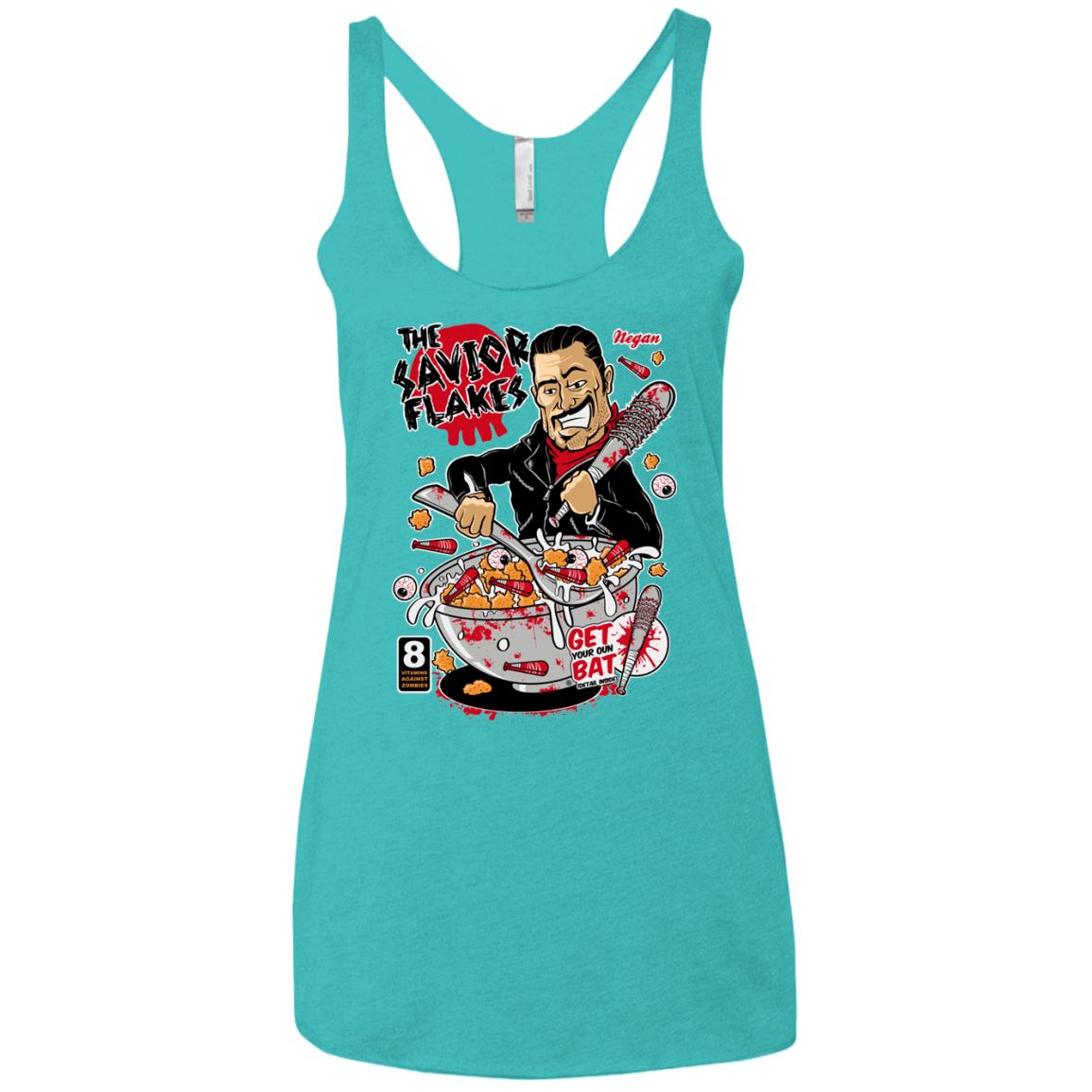 T-Shirts Tahiti Blue / X-Small The Savior Flakes Women's Triblend Racerback Tank