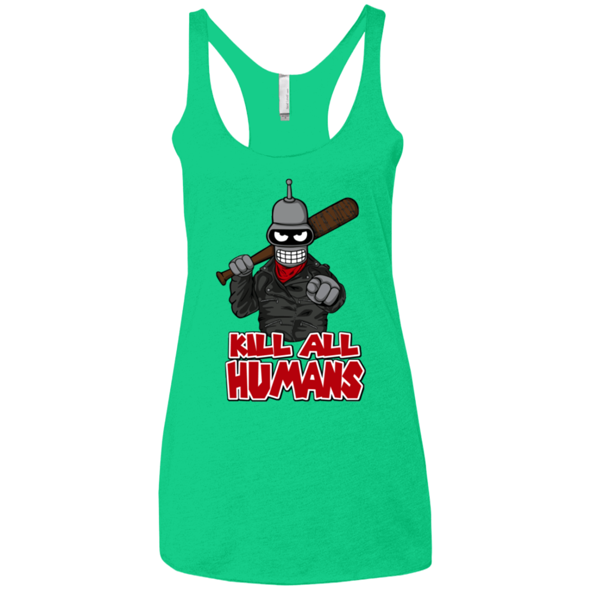 T-Shirts Envy / X-Small The Walking Bot Women's Triblend Racerback Tank