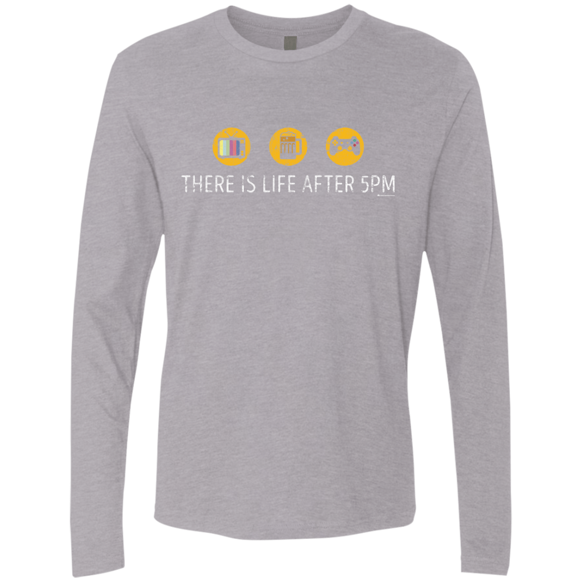 T-Shirts Heather Grey / Small There Is Life After 5PM Men's Premium Long Sleeve