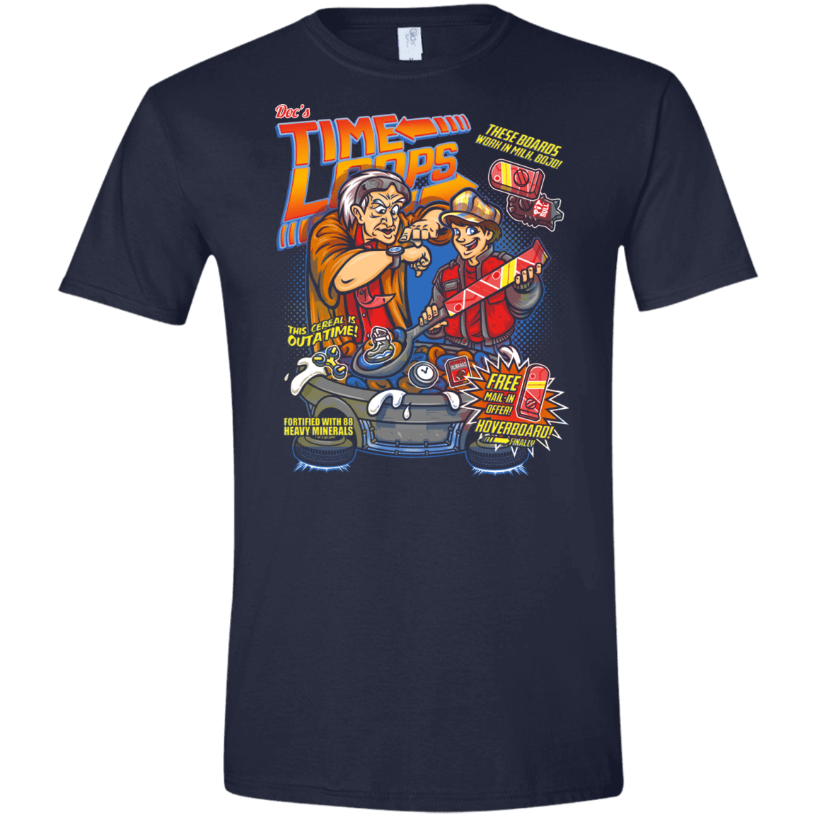 T-Shirts Navy / X-Small Time Loops Men's Semi-Fitted Softstyle